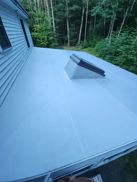 Flat roof with skylight
